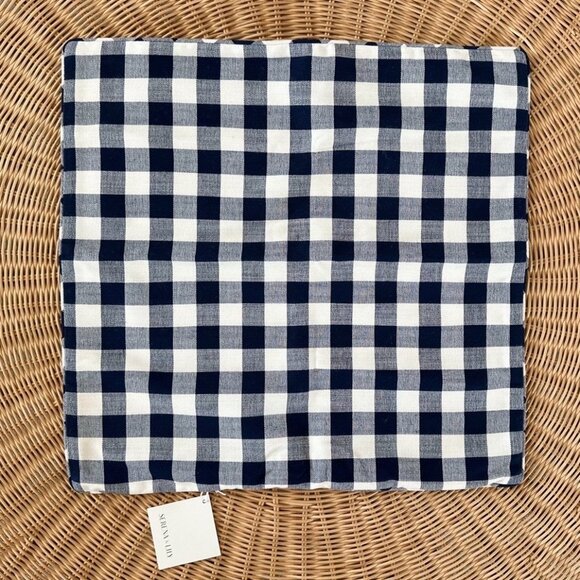 NEW Serena & Lily Perennials Classic Gingham Pillow Cover (20” SQ)-Navy Blue - Picture 1 of 2